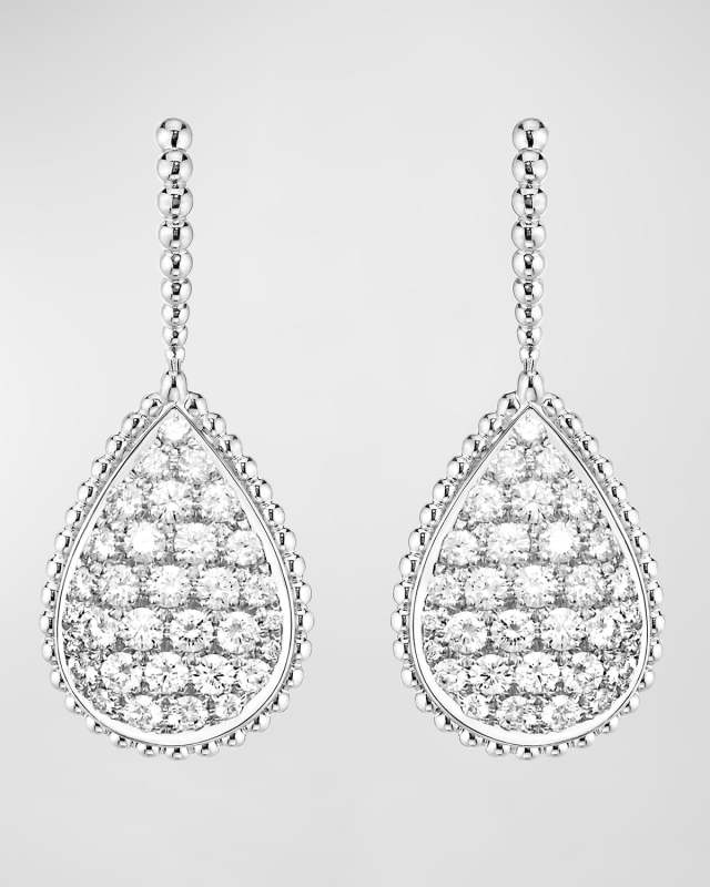 Serpent Boheme Large Sleeper Earrings with Diamonds and White Gold